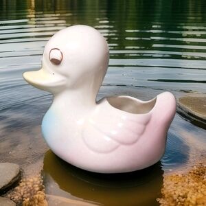 Vintage Pottery Baby Duck Succulent Planter